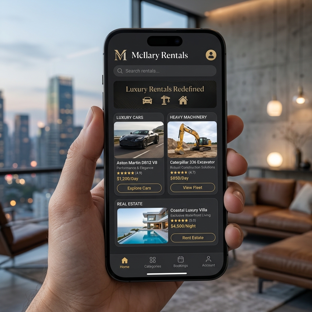 Mcllary Rentals App Mockup